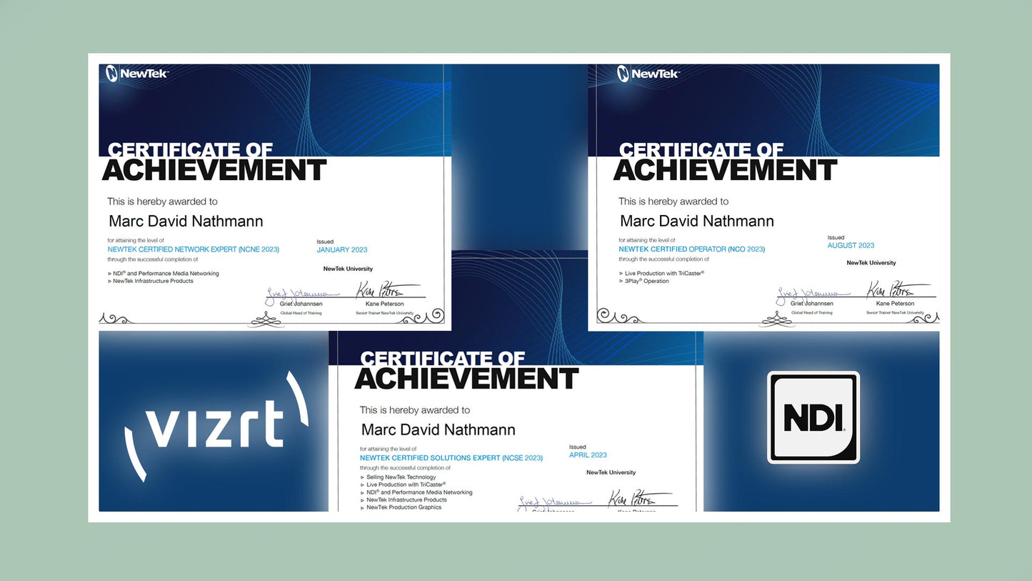 Vizrt/ NewTek/ NDI Services in daily engagement